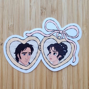 Darcy and Bennett Locket Sticker | Pride and prejudice | For Kindle Reader | Planner | Bullet Junk Journal Laptop sticker | Book Club Favor