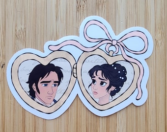 Pegatina con medallón de Darcy y Bennett / Orgullo y prejuicio / Para Kindle / Agenda / Pegatina para portátil estilo Bullet Journal / Regalo para club de lectura