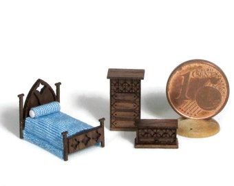 Furniture in gothic style, 1/144 scale