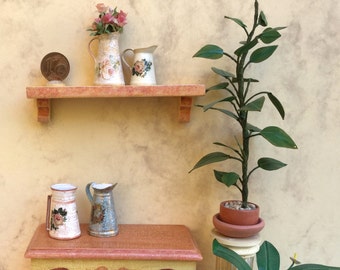 Elegant glazed miniature jugs, 1/12 scale