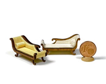 Miniature chaise lounges, 1/48 scale