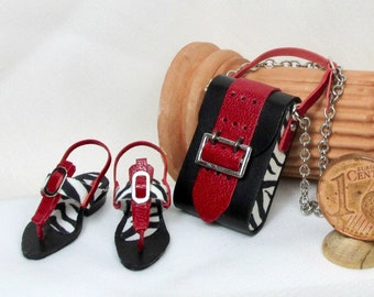 Miniature bags and sandals, new collection, scale 1/12