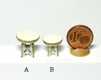 Small round table, various colors, two sizes,  1/48 scale