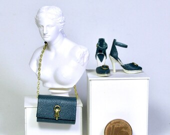 elegant bag and shoe set, 1/12 scale
