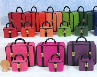 Miniature colorful set , suitcase and beautycase, scale 1/12