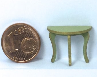 Half-round shelf, with three legs, to be supported on the wall, various colors, 1/48 scale