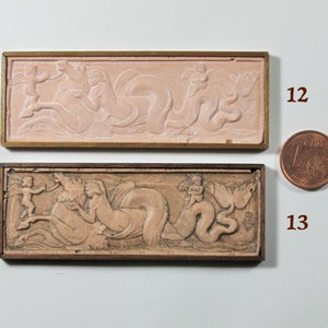 Miniature classical frieze, plaster with walnut frame, 1/12 scale image 8