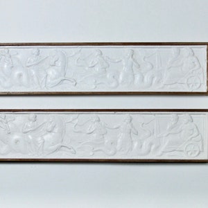 Miniature classical frieze, plaster with walnut frame, 1/12 scale image 2