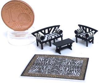 Furniture Sets for living room , Africa style  1/144 scale, handmade