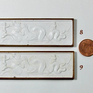 Miniature classical frieze, plaster with walnut frame, 1/12 scale image 6