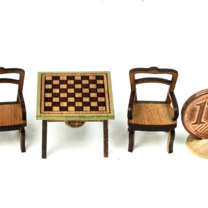 miniature chess table, 1/48 scale model 2