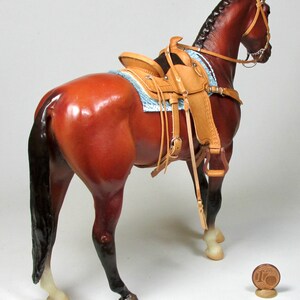 Mini Selle Western En Cuir Pour Poupée – Longueur 8 Pouces, Réaliste, Occasion