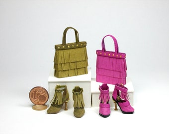 Miniature fringed bags, 1/12 scale