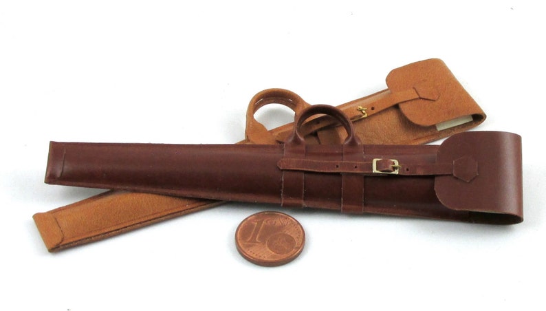 Miniature leather case for shotgun, 1/12 scale image 1