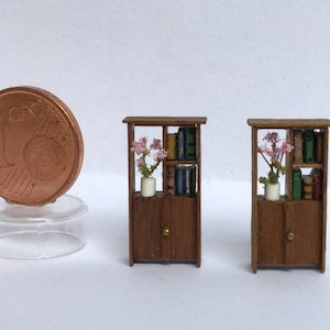 modern bookcase, walnut  scale 1/144