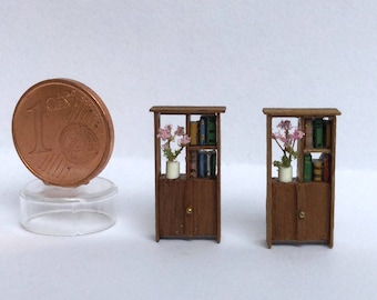 modern bookcase, walnut  scale 1/144