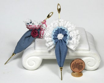 Elegant miniature evening  parasols various models, 1/12 scale, handmade, ooak