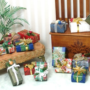 Miniaturas de pacotes de Natal, escala 1/12.