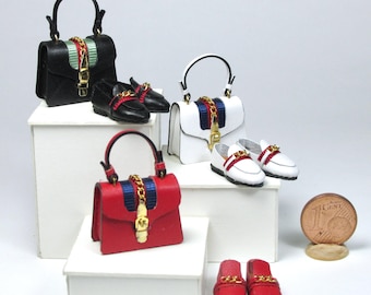 Miniature Italian fashion! Set in leather scale 1/12