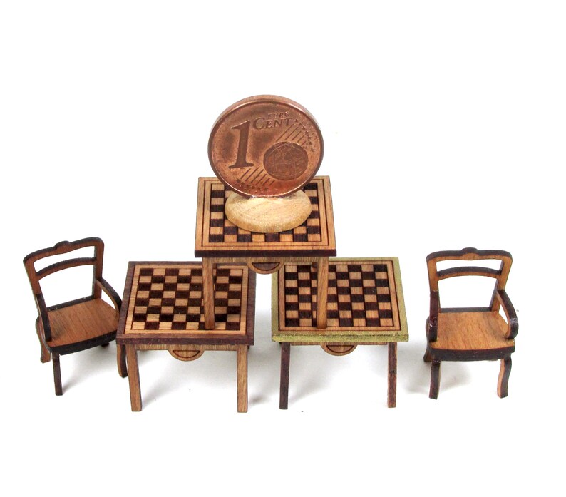 miniature chess table, 1/48 scale image 9