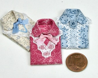 Miniature blouse, various models, folded, 1/12 scale