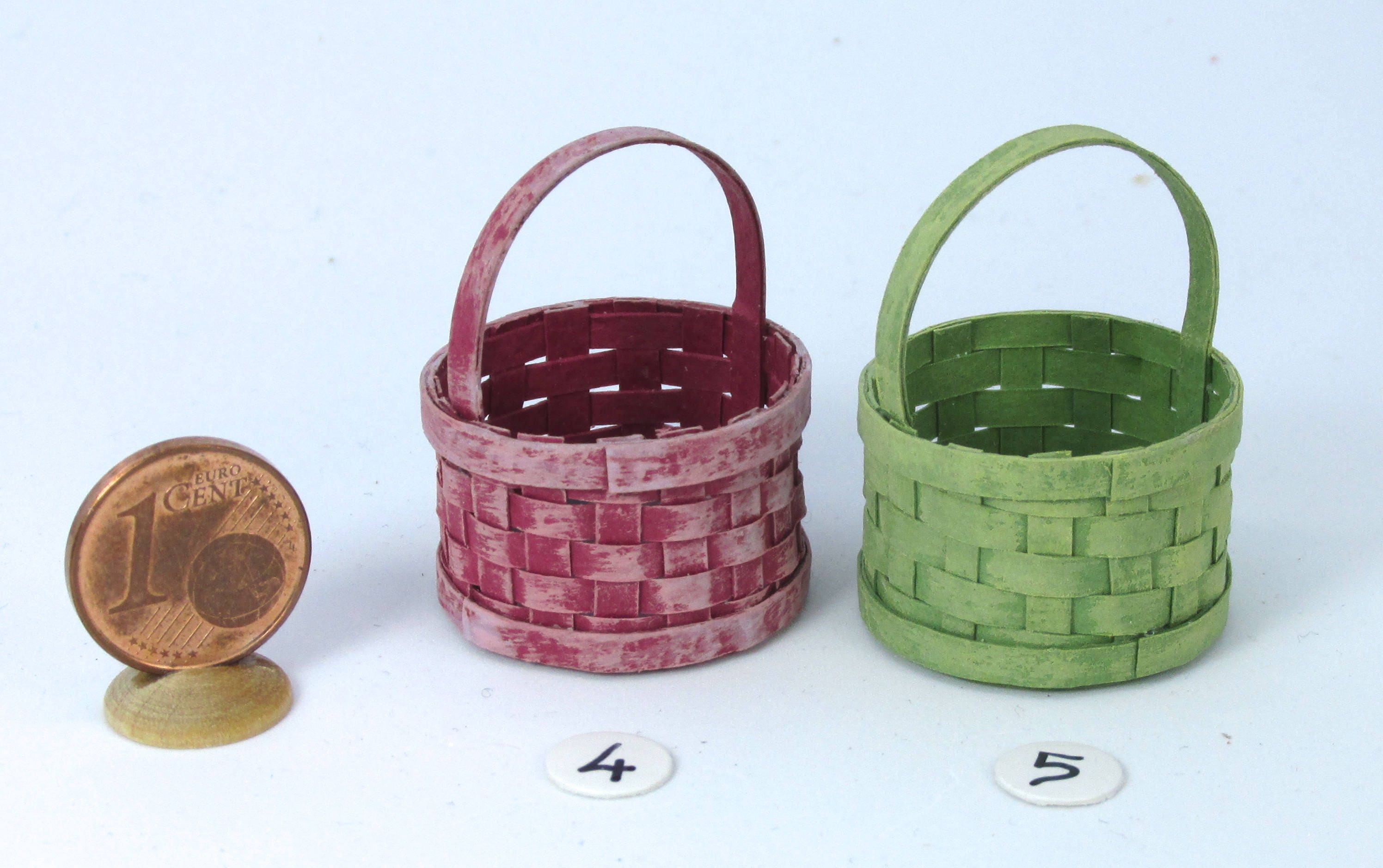 Cesta en miniatura en cartulina colorida hecha a mano escala Etsy Cesta en miniatura en cartulina colorida hecha a mano escala Etsy