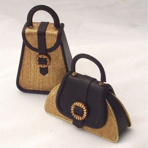 Set of original miniature leather handbags, handmade, 1/12 scale image 4