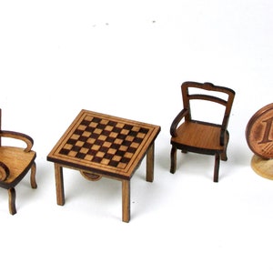 miniature chess table, 1/48 scale image 6