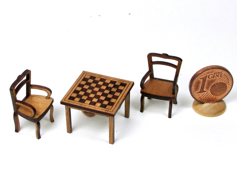 miniature chess table, 1/48 scale image 6