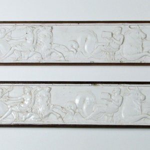 Miniature classical frieze, plaster with walnut frame, 1/12 scale image 4