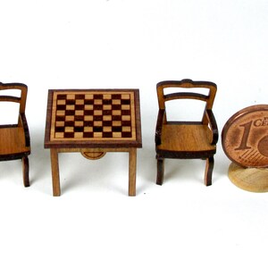 miniature chess table, 1/48 scale model 3