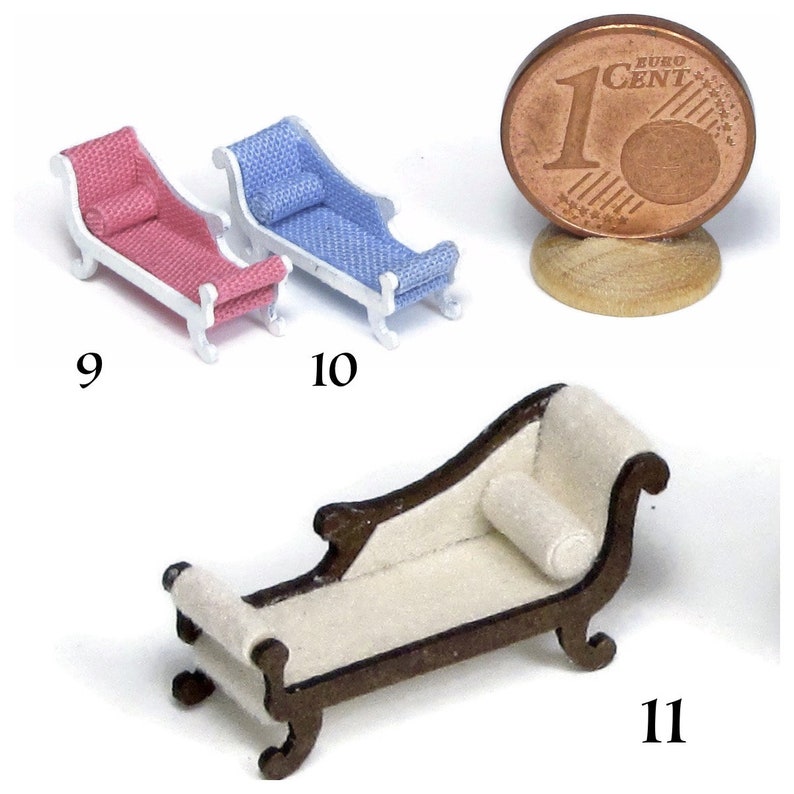 Miniature Chaise Longue in Various Colors Handmade 1/120 Etsy
