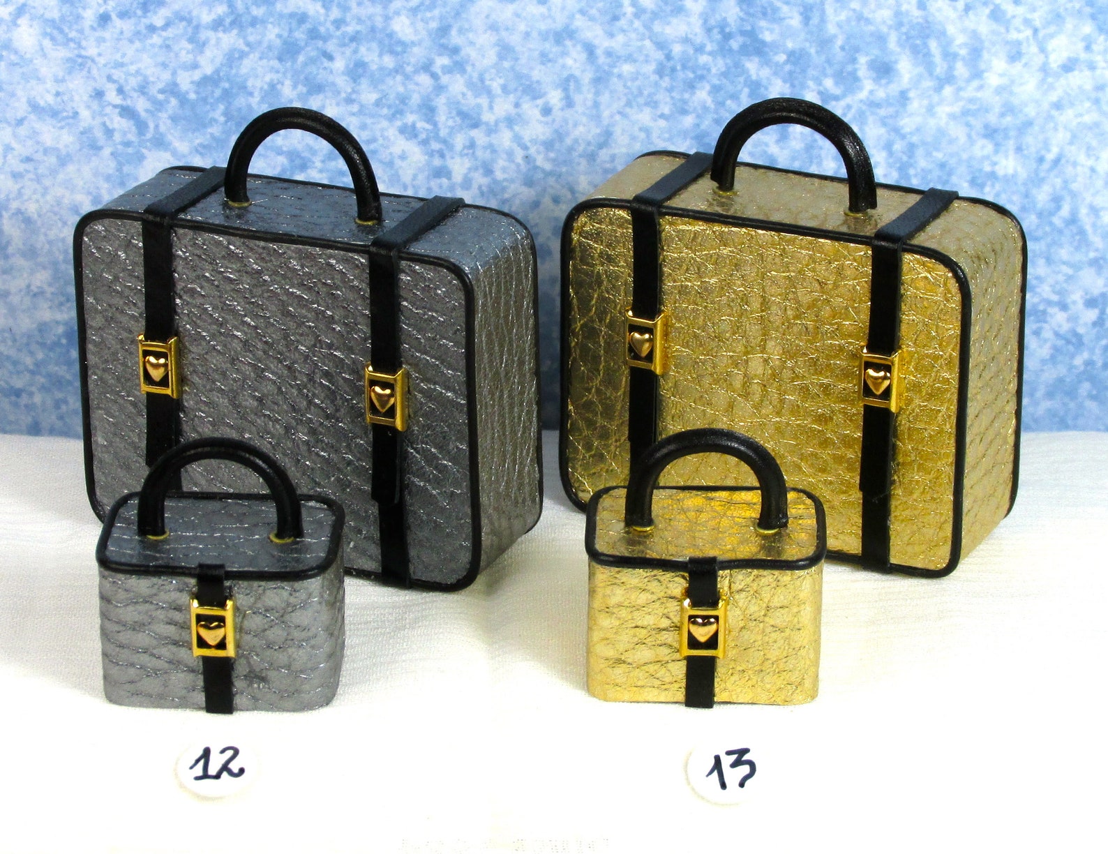 Miniature Colorful Set , Suitcase and Beautycase, Scale 1/12 - Etsy