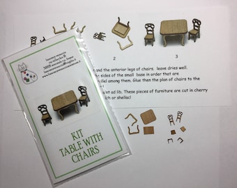 Kit for Table with two chairs, 1/144 scale