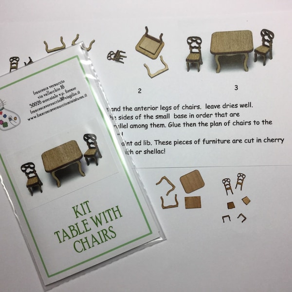 Kit for Table with two chairs, 1/144 scale