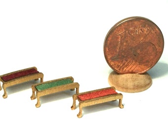 Elegant Empire-style sofas, wood and velvet, handmade scale 1/144