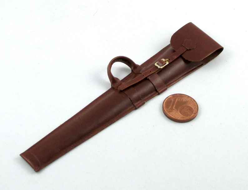 Miniature leather case for shotgun, 1/12 scale image 3