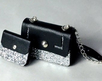 Miniature stylish leather shoulderbag, 1/12 scale