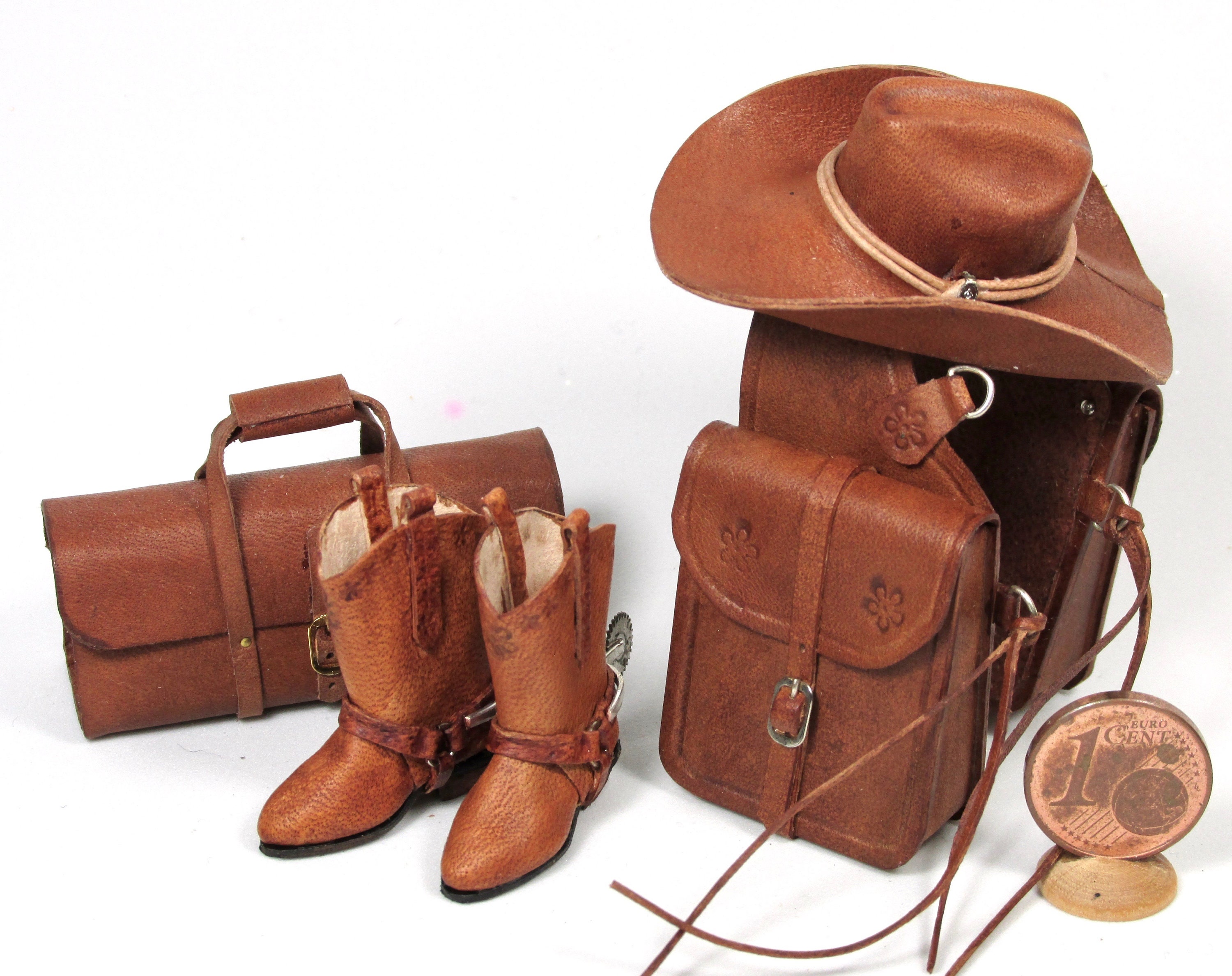 Black Old Boots Dollhouse Miniature Prestige Cowboy Cowgirl  1:12 Western Texas 