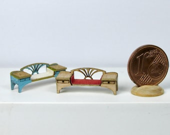 Painted  sofa, 1/144 scale, handicraft in Art Deco Style