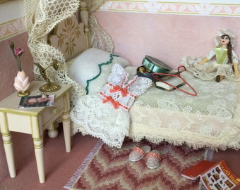 Romantic dresses for doll , OOAK, 1/12 scale