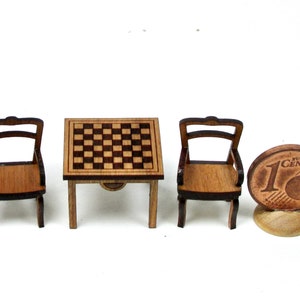 miniature chess table, 1/48 scale model 1