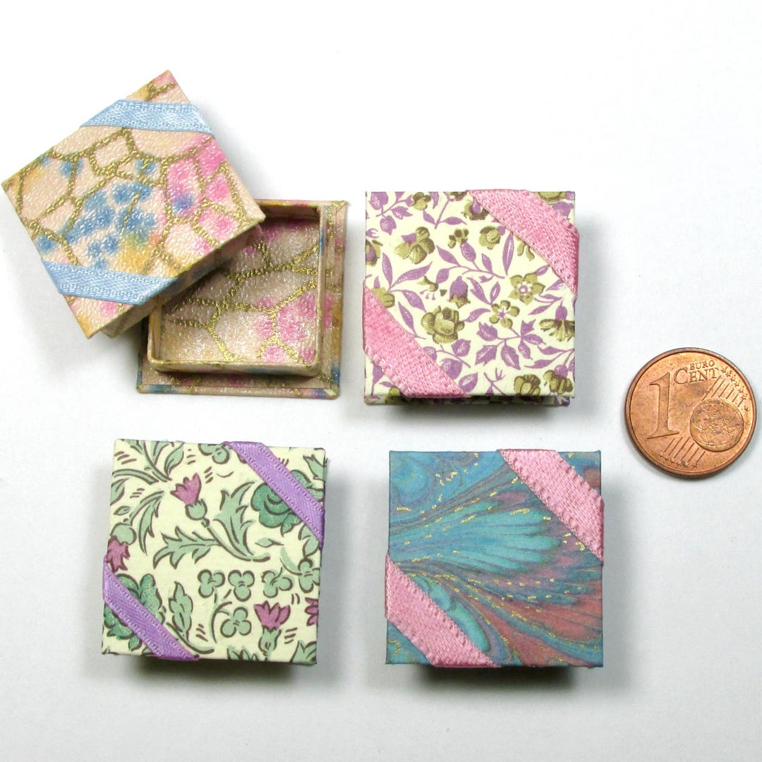 Miniature Openable Box, Coated Cardboard, Various Decorations, 1/12 ...