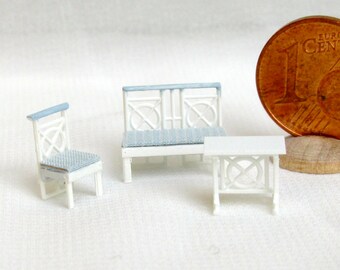 Set di mobili, 3 pezzi, scala fatta a mano 1/144