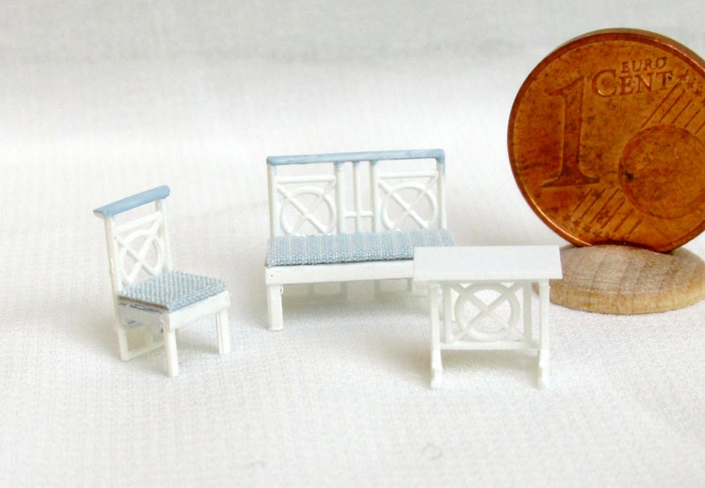 Set Of Furniture 3 Pieces Hand Made Scale 1 144