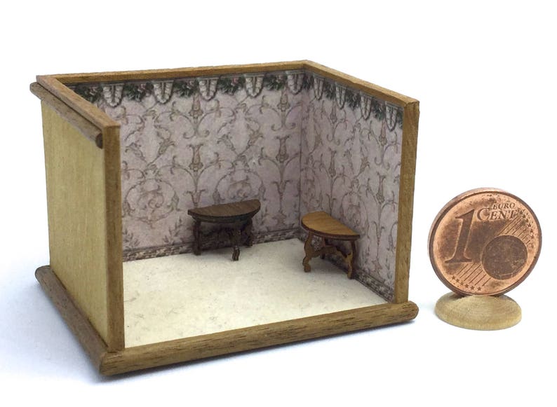 Halfround Table Walnut or Cherry Wood Handmade in 1/144 Etsy
