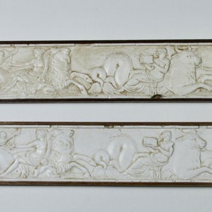 Miniature classical frieze, plaster with walnut frame, 1/12 scale image 5