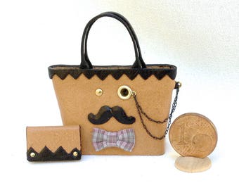 Here is the happy family! He or she, Miniature handbags on scale 1/12