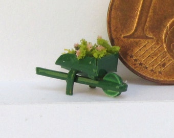 delicious wheelbarrow with flowers, handmade, 1/144 scale