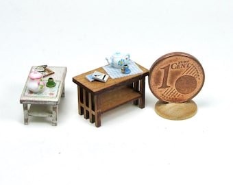 miniature coffee table, 1/48 scale